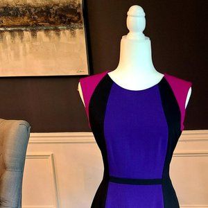 Womens Tahari Color Block Dress